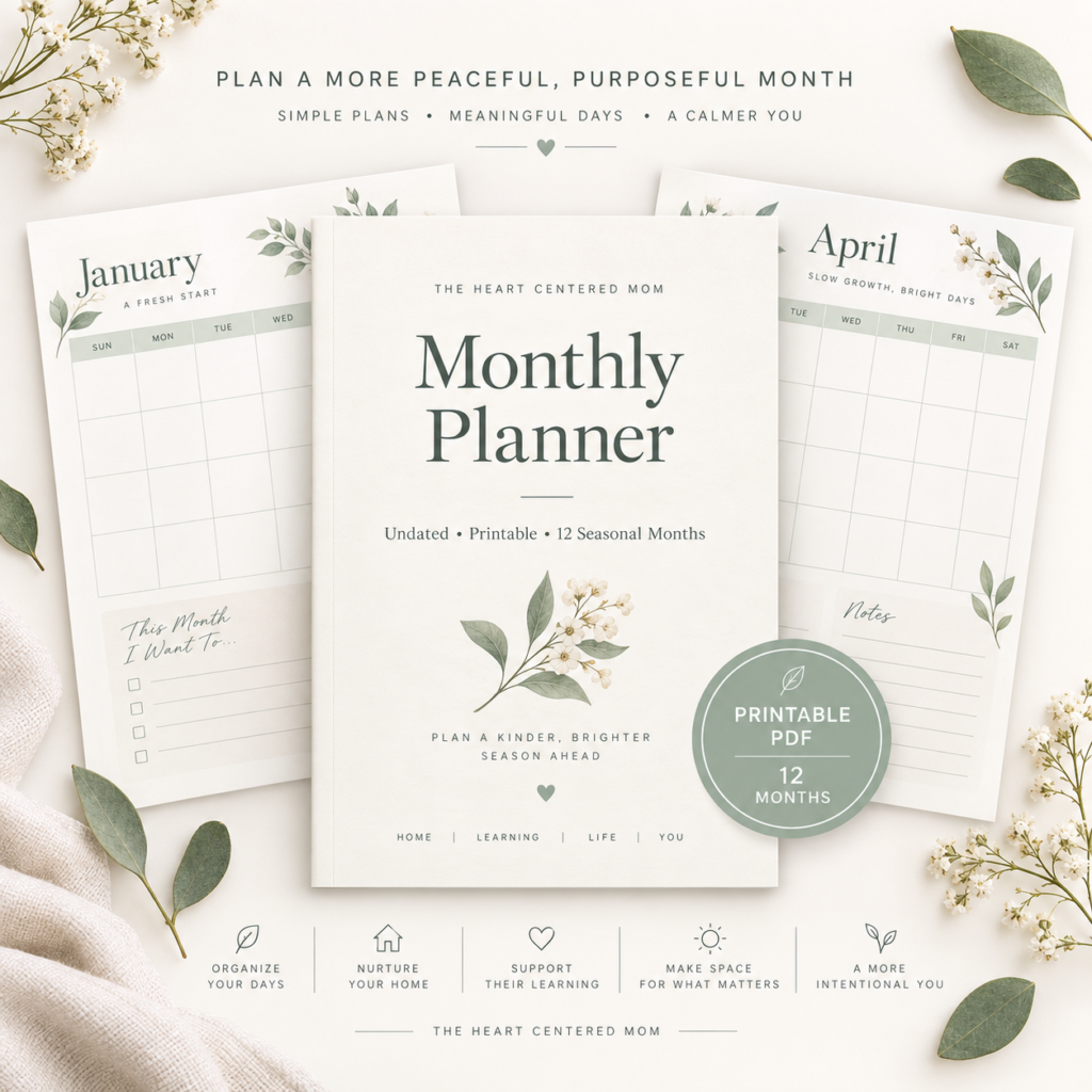 Heart Centered Mom Monthly Planner Printable PDF